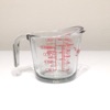 A glass measuring cup